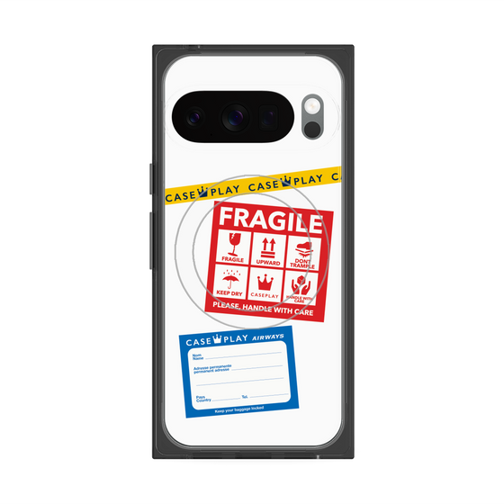Premium Square Case with Pixelsnap［ FRAGILE Stickers - White ］
