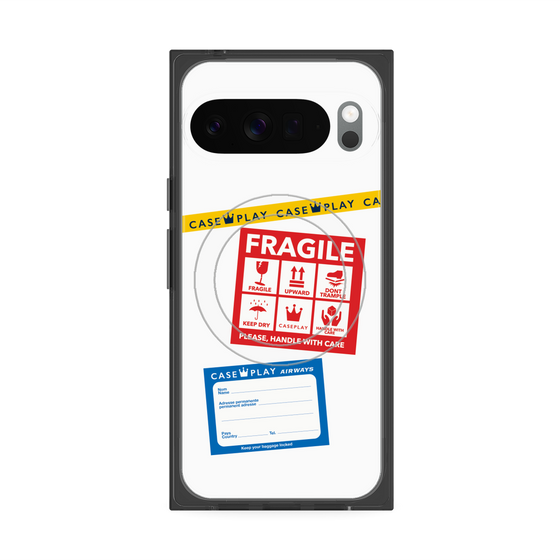 Premium Square Case with Pixelsnap［ FRAGILE Stickers - White ］