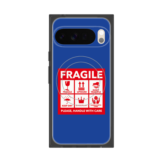 Premium Square Case with Pixelsnap［ FRAGILE Sticker - Blue ］