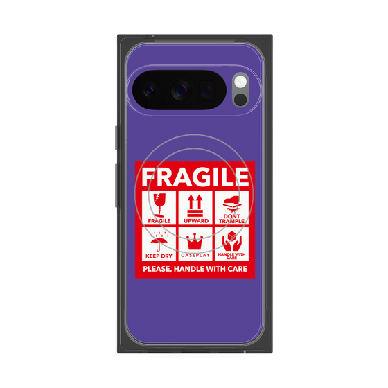 Premium Square Case with Pixelsnap［ FRAGILE Sticker - Purple ］