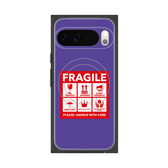 Premium Square Case with Pixelsnap［ FRAGILE Sticker - Purple ］