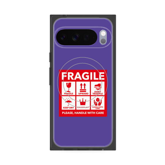 Premium Square Case with Pixelsnap［ FRAGILE Sticker - Purple ］
