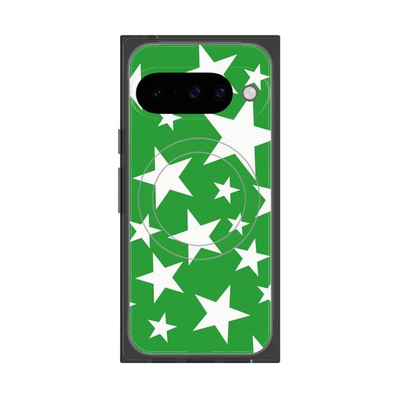 Premium Square Case with Pixelsnap［ Stars - Green ］