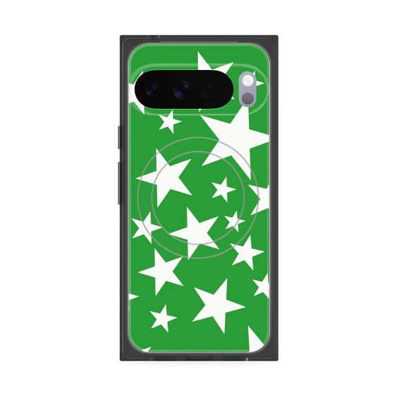 Premium Square Case with Pixelsnap［ Stars - Green ］