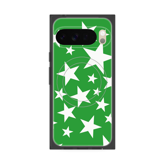 Premium Square Case with Pixelsnap［ Stars - Green ］
