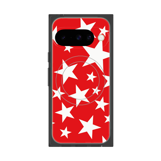 Premium Square Case with Pixelsnap［ Stars - Red ］