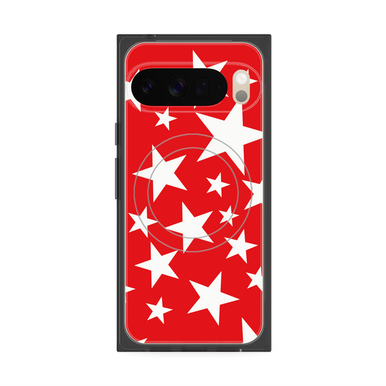 Premium Square Case with Pixelsnap［ Stars - Red ］