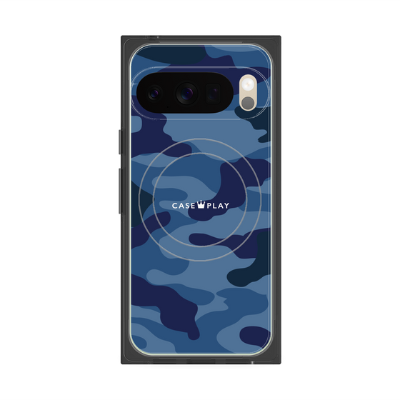 Premium Square Case with Pixelsnap［ Camouflage - Blue ］