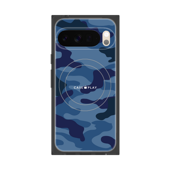Premium Square Case with Pixelsnap［ Camouflage - Blue ］