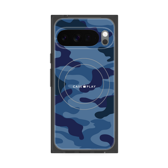 Premium Square Case with Pixelsnap［ Camouflage - Blue ］