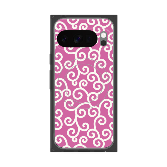 Premium Square Case with Pixelsnap［ Karakusa Pattern - Pink ］