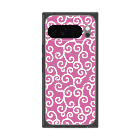 Premium Square Case with Pixelsnap［ Karakusa Pattern - Pink ］