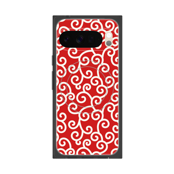 Premium Square Case with Pixelsnap［ Karakusa Pattern - Red ］
