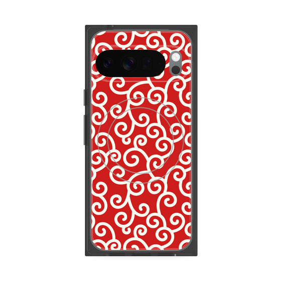 Premium Square Case with Pixelsnap［ Karakusa Pattern - Red ］