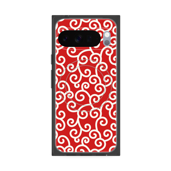 Premium Square Case with Pixelsnap［ Karakusa Pattern - Red ］