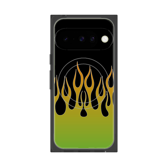 Premium Square Case with Pixelsnap［ Flame - Green ］