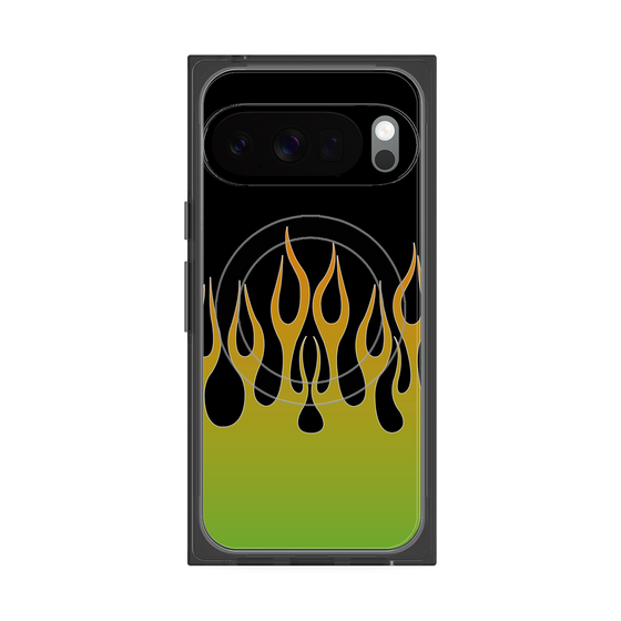 Premium Square Case with Pixelsnap［ Flame - Green ］