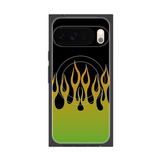 Premium Square Case with Pixelsnap［ Flame - Green ］