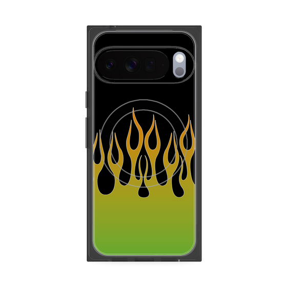 Premium Square Case with Pixelsnap［ Flame - Green ］