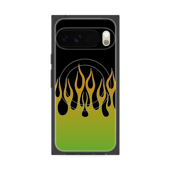 Premium Square Case with Pixelsnap［ Flame - Green ］