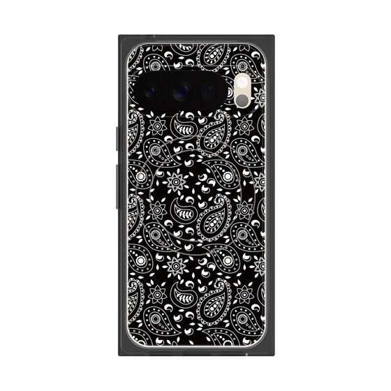 Premium Square Case with Pixelsnap［ Paisley - Black ］