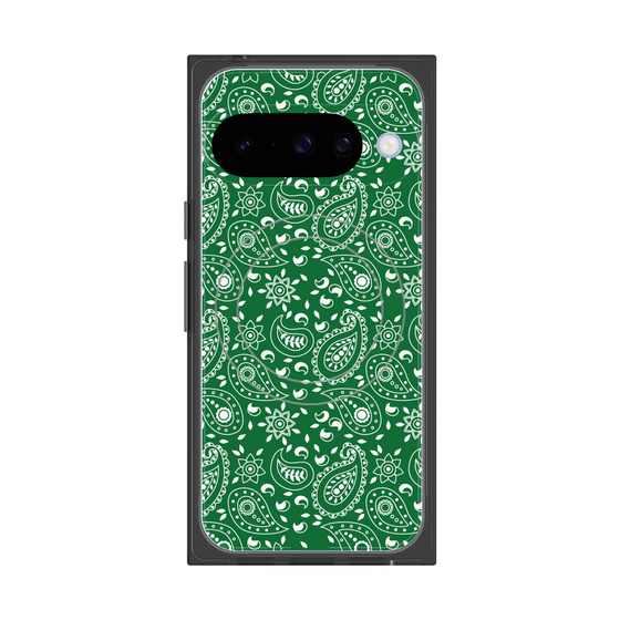 Premium Square Case with Pixelsnap［ Paisley - Green ］