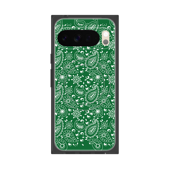 Premium Square Case with Pixelsnap［ Paisley - Green ］