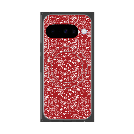Premium Square Case with Pixelsnap［ Paisley - Red ］