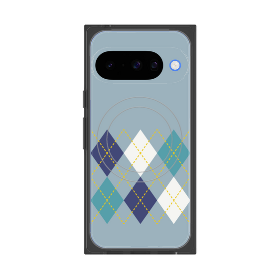 Premium Square Case with Pixelsnap［ Nordic Argyle - Blue ］