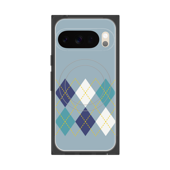 Premium Square Case with Pixelsnap［ Nordic Argyle - Blue ］