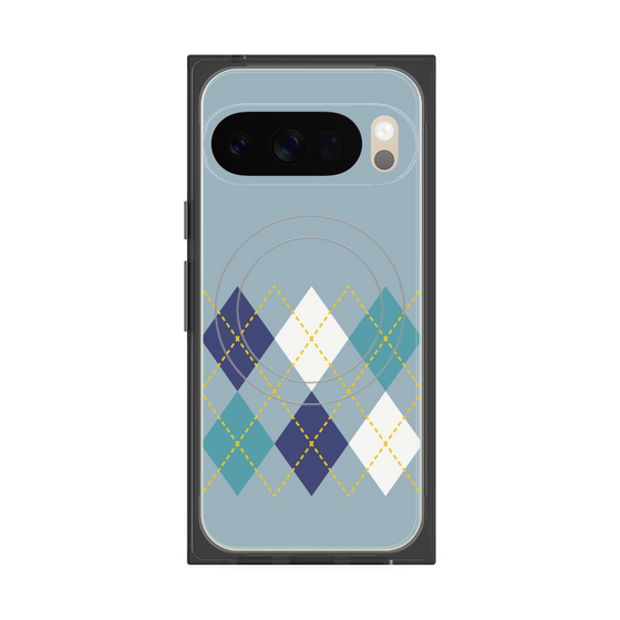 Premium Square Case with Pixelsnap［ Nordic Argyle - Blue ］