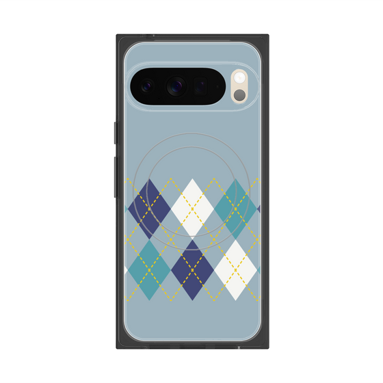 Premium Square Case with Pixelsnap［ Nordic Argyle - Blue ］