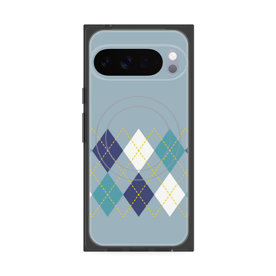 Premium Square Case with Pixelsnap［ Nordic Argyle - Blue ］