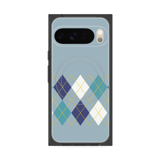 Premium Square Case with Pixelsnap［ Nordic Argyle - Blue ］