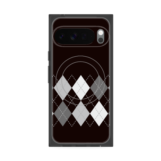Premium Square Case with Pixelsnap［ Nordic Argyle - Black ］