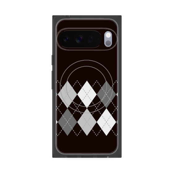 Premium Square Case with Pixelsnap［ Nordic Argyle - Black ］