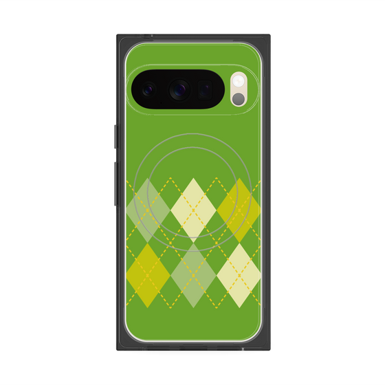 Premium Square Case with Pixelsnap［ Nordic Argyle - Green ］