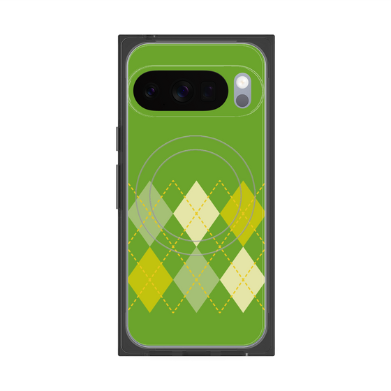 Premium Square Case with Pixelsnap［ Nordic Argyle - Green ］