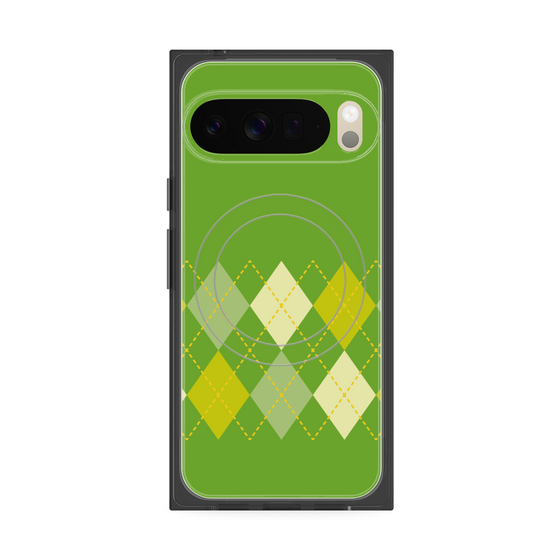 Premium Square Case with Pixelsnap［ Nordic Argyle - Green ］