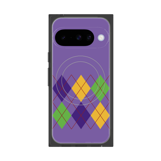 Premium Square Case with Pixelsnap［ Nordic Argyle - Purple ］