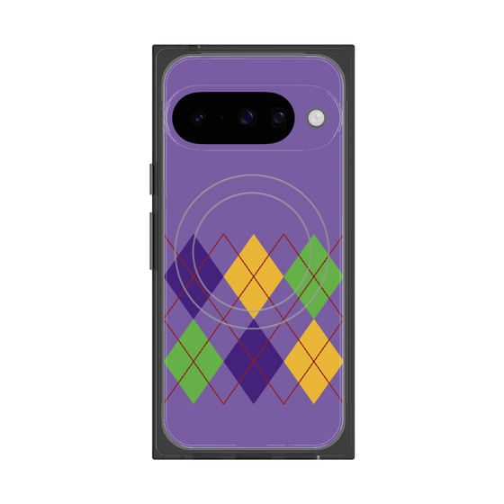 Premium Square Case with Pixelsnap［ Nordic Argyle - Purple ］