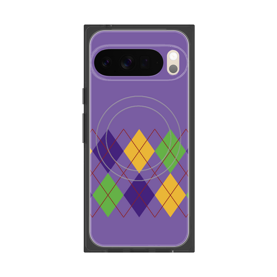 Premium Square Case with Pixelsnap［ Nordic Argyle - Purple ］