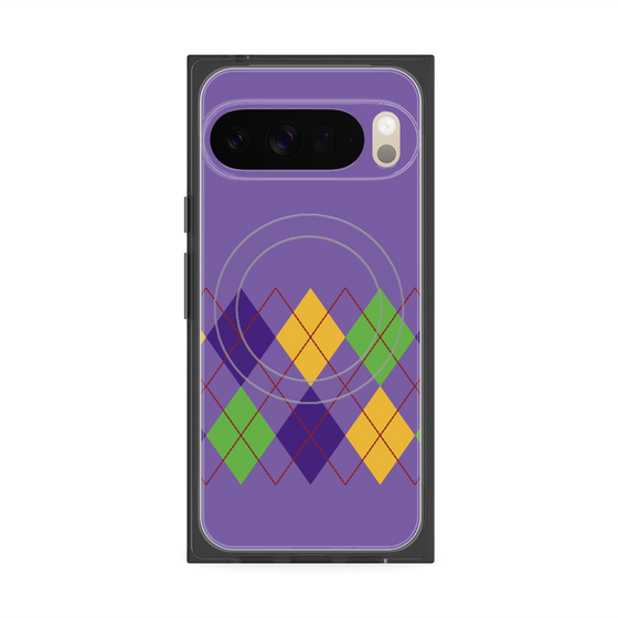 Premium Square Case with Pixelsnap［ Nordic Argyle - Purple ］