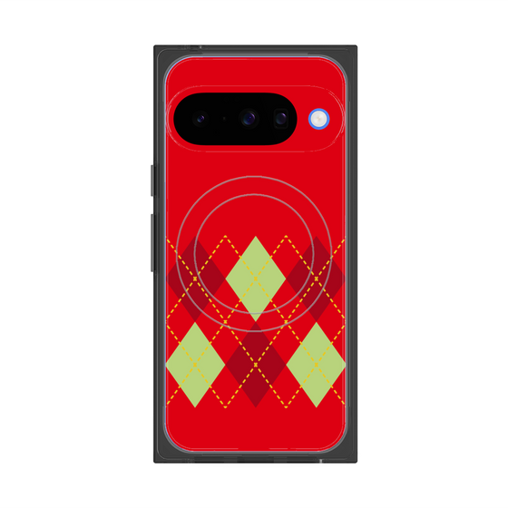 Premium Square Case with Pixelsnap［ Nordic Argyle - Red ］