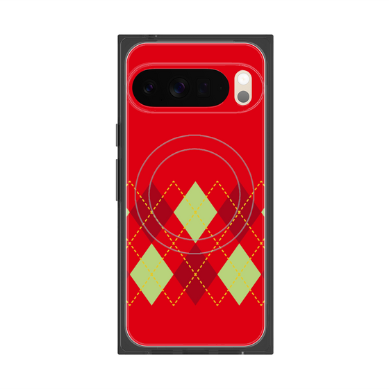 Premium Square Case with Pixelsnap［ Nordic Argyle - Red ］