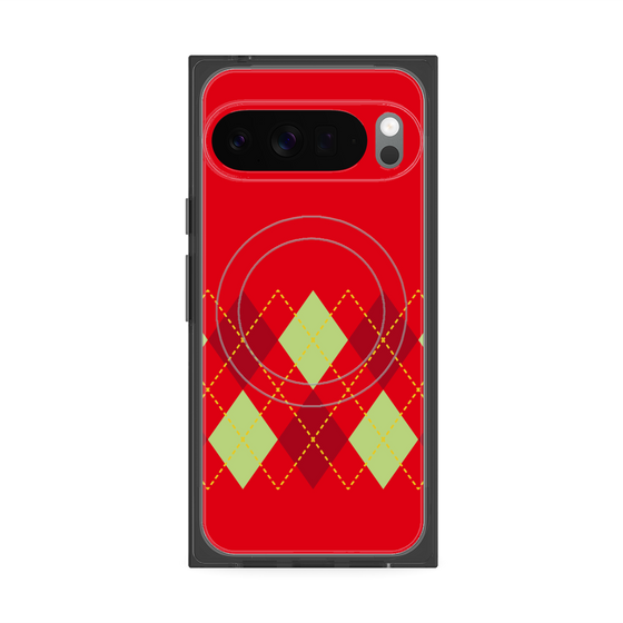 Premium Square Case with Pixelsnap［ Nordic Argyle - Red ］