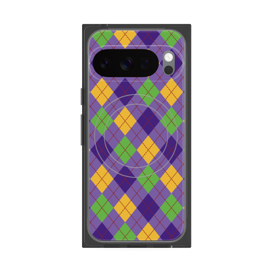 Premium Square Case with Pixelsnap［ Argyle - Purple ］