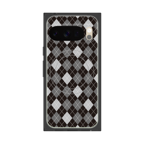 Premium Square Case with Pixelsnap［ Argyle - Black ］