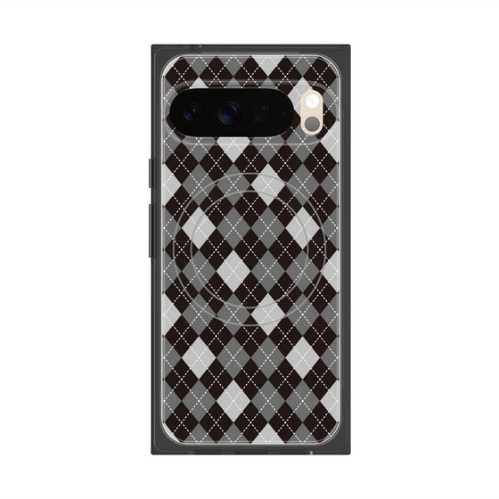 Premium Square Case with Pixelsnap［ Argyle - Black ］