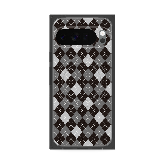 Premium Square Case with Pixelsnap［ Argyle - Black ］
